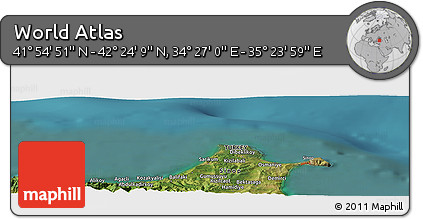 Satellite Panoramic Map of the Area around 42° 9' 30" N, 34° 55' 29" E