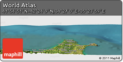 Satellite Panoramic Map of the Area around 42° 9' 30" N, 34° 55' 29" E