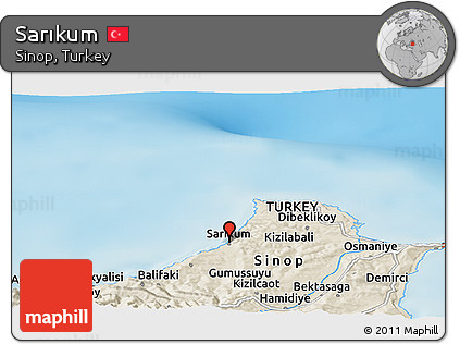 Shaded Relief Panoramic Map of Sarıkum