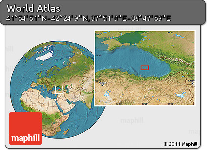Satellite Location Map of the Area around 42° 9' 30" N, 38° 19' 30" E
