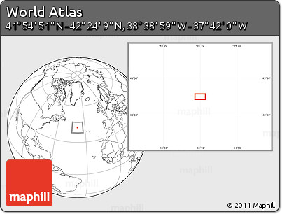 Blank Location Map of the Area around 42° 9' 30" N, 38° 10' 29" W
