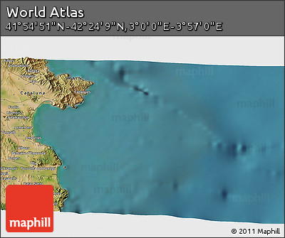 Satellite 3D Map of the Area around 42° 9' 30" N, 3° 28' 30" E