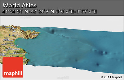 Satellite Panoramic Map of the Area around 42° 9' 30" N, 3° 28' 30" E
