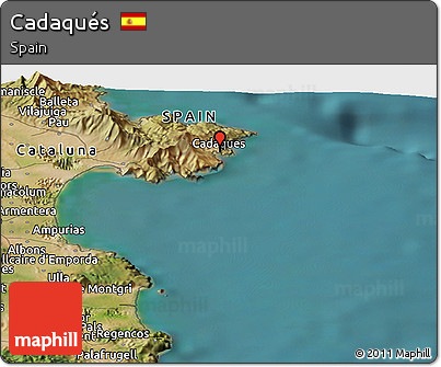 Satellite Panoramic Map of Cadaqués