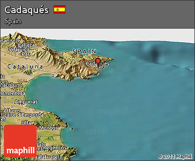 Satellite Panoramic Map of Cadaqués