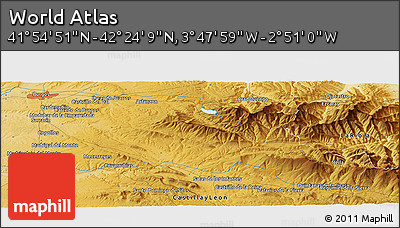 Physical Panoramic Map of the Area around 42° 9' 30" N, 3° 19' 30" W