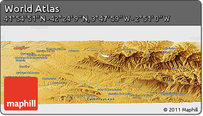 Physical Panoramic Map of the Area around 42° 9' 30" N, 3° 19' 30" W