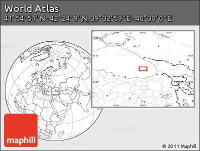 Blank Location Map of the Area around 42° 9' 30" N, 40° 1' 29" E