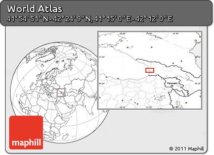Blank Location Map of the Area around 42° 9' 30" N, 41° 43' 30" E