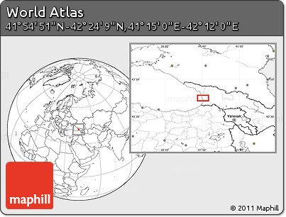 Blank Location Map of the Area around 42° 9' 30" N, 41° 43' 30" E