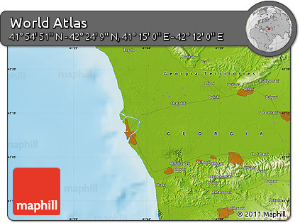 Physical Map of the Area around 42° 9' 30" N, 41° 43' 30" E