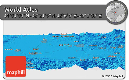 Political Panoramic Map of the Area around 42° 9' 30" N, 42° 34' 30" E