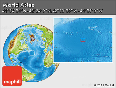 Physical Location Map of the Area around 42° 9' 30" N, 42° 25' 29" W