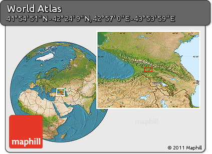 Satellite Location Map of the Area around 42° 9' 30" N, 43° 25' 29" E