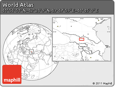 Blank Location Map of the Area around 42° 9' 30" N, 44° 16' 29" E