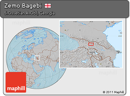 Gray Location Map of Zemo Bagebi, hill shading