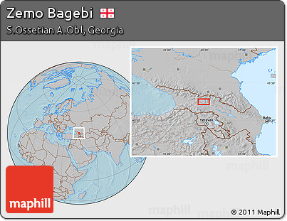 Gray Location Map of Zemo Bagebi, hill shading