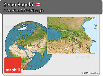 Satellite Location Map of Zemo Bagebi