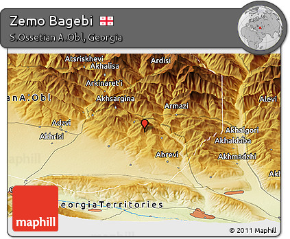 Physical Panoramic Map of Zemo Bagebi
