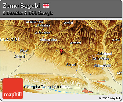 Physical Panoramic Map of Zemo Bagebi