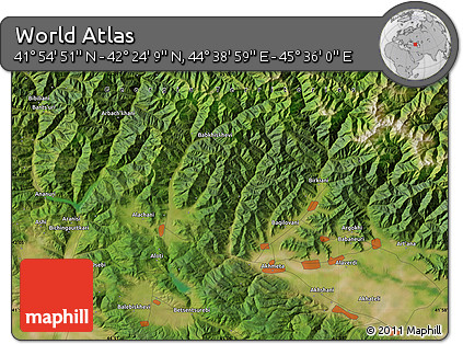 Satellite Map of the Area around 42° 9' 30" N, 45° 7' 30" E