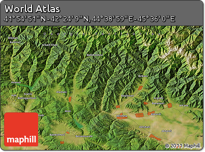 Satellite Map of the Area around 42° 9' 30" N, 45° 7' 30" E