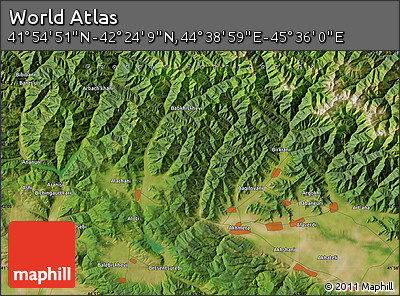Satellite Map of the Area around 42° 9' 30" N, 45° 7' 30" E