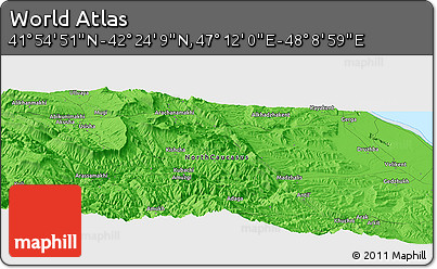 Political Panoramic Map of the Area around 42° 9' 30" N, 47° 40' 29" E