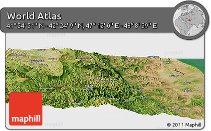 Satellite Panoramic Map of the Area around 42° 9' 30" N, 47° 40' 29" E