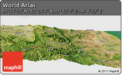 Satellite Panoramic Map of the Area around 42° 9' 30" N, 47° 40' 29" E