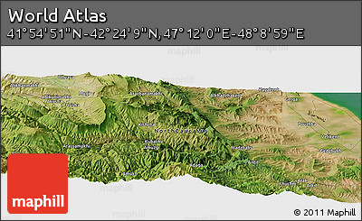 Satellite Panoramic Map of the Area around 42° 9' 30" N, 47° 40' 29" E