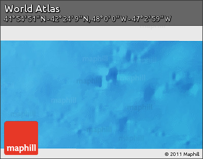Physical 3D Map of the Area around 42° 9' 30" N, 47° 31' 29" W