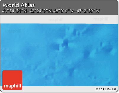 Physical 3D Map of the Area around 42° 9' 30" N, 47° 31' 29" W