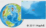 Physical Location Map of the area around 42° 9' 30" N, 47° 31' 29" W