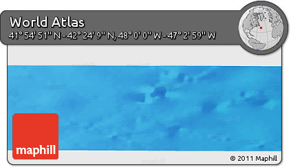Physical Panoramic Map of the Area around 42° 9' 30" N, 47° 31' 29" W