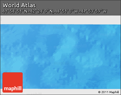 Physical 3D Map of the Area around 42° 9' 30" N, 48° 22' 30" W