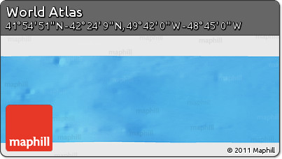 Shaded Relief Panoramic Map of the Area around 42° 9' 30" N, 49° 13' 30" W