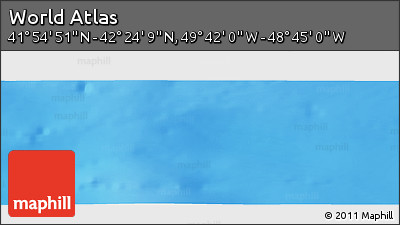 Shaded Relief Panoramic Map of the Area around 42° 9' 30" N, 49° 13' 30" W