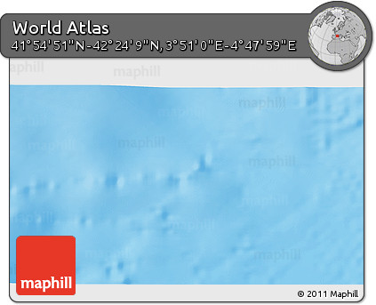 Shaded Relief 3D Map of the Area around 42° 9' 30" N, 4° 19' 30" E