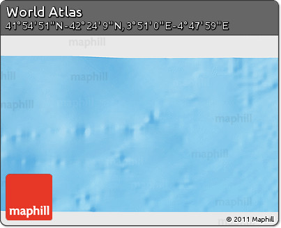 Shaded Relief 3D Map of the Area around 42° 9' 30" N, 4° 19' 30" E