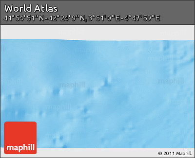 Shaded Relief 3D Map of the Area around 42° 9' 30" N, 4° 19' 30" E