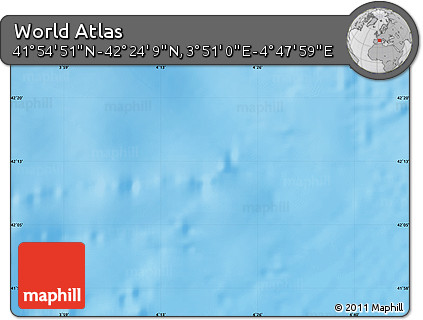 Physical Map of the Area around 42° 9' 30" N, 4° 19' 30" E