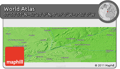 Political Panoramic Map of the Area around 42° 9' 30" N, 4° 10' 30" W