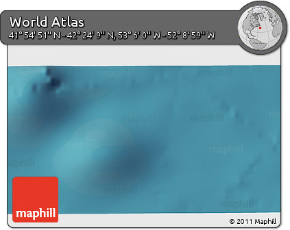 Satellite 3D Map of the Area around 42° 9' 30" N, 52° 37' 30" W
