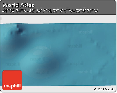 Satellite 3D Map of the Area around 42° 9' 30" N, 52° 37' 30" W