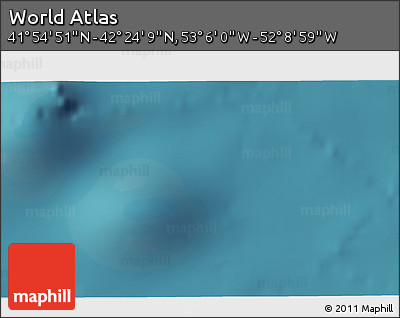 Satellite 3D Map of the Area around 42° 9' 30" N, 52° 37' 30" W