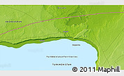 Physical 3D Map of the area around 42° 9' 30" N, 53° 37' 30" E