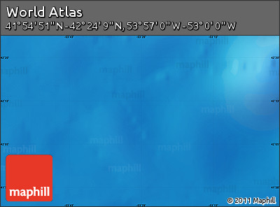 Shaded Relief Map of the Area around 42° 9' 30" N, 53° 28' 30" W