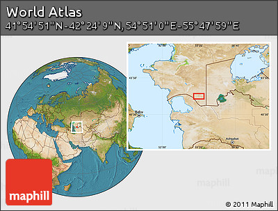 Satellite Location Map of the Area around 42° 9' 30" N, 55° 19' 30" E