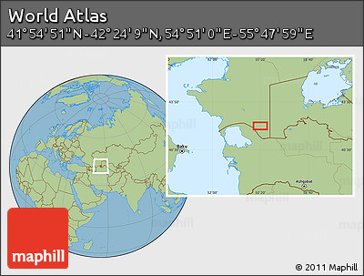 Savanna Style Location Map of the Area around 42° 9' 30" N, 55° 19' 30" E